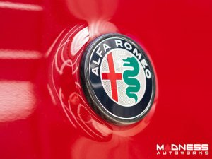 Alfa Romeo Stelvio Rear Emblem Frame Trim - Carbon Fiber